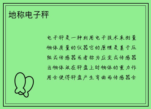 地称电子秤